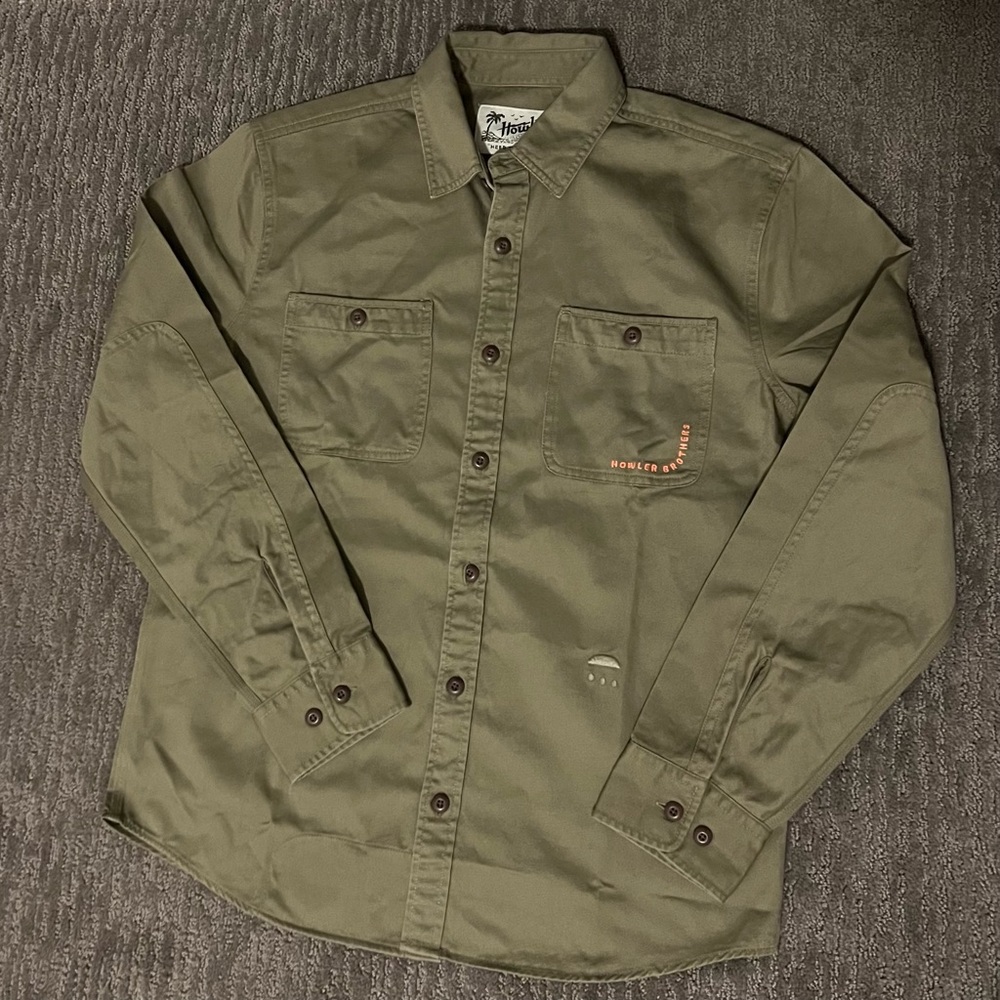 Howler Bros - Stitched Olive Button Up (Surplus Shirt)
